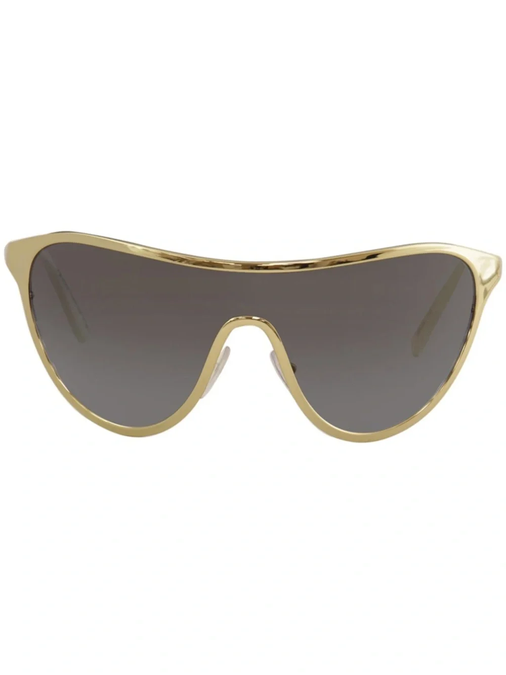 Prada Gold Frame Brown Gradient Shield Sunglasses